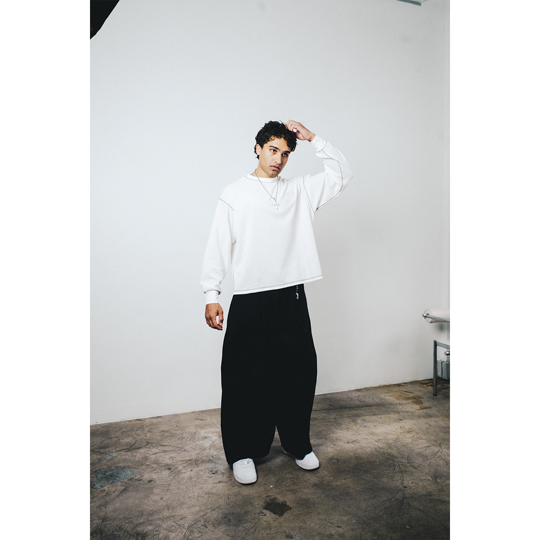 L/S Waffle Tee - Pearl