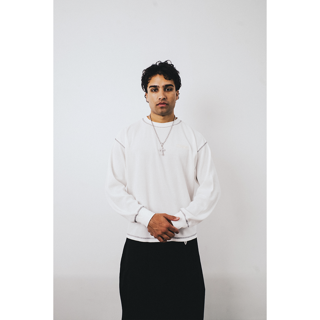 L/S Waffle Tee - Pearl