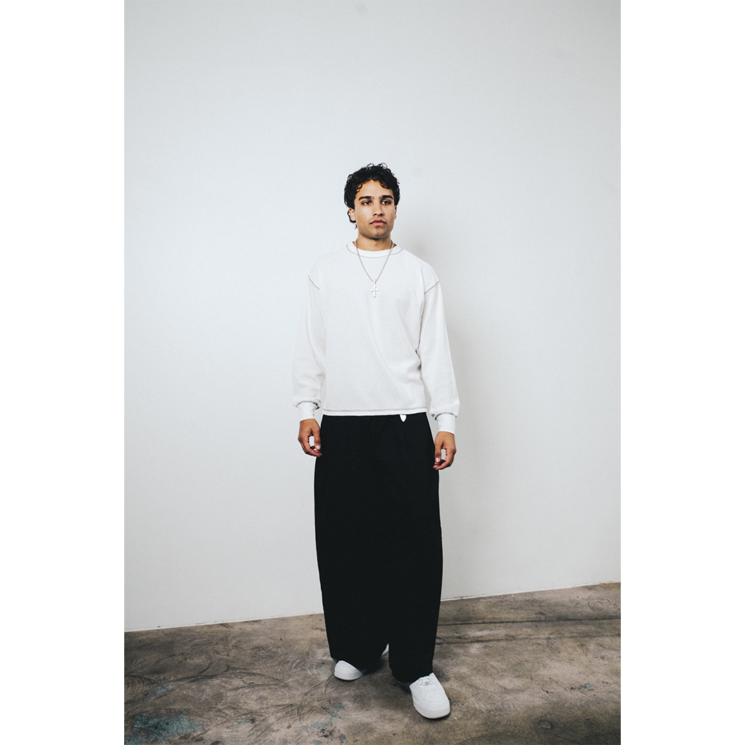 L/S Waffle Tee - Pearl