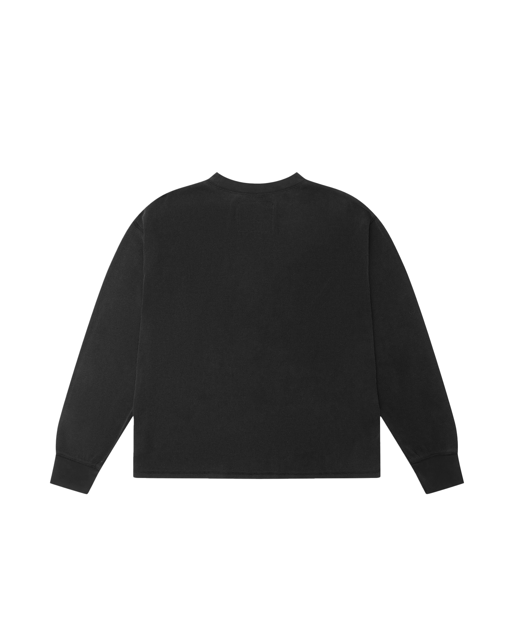 L/S Waffle Tee - Washed Black