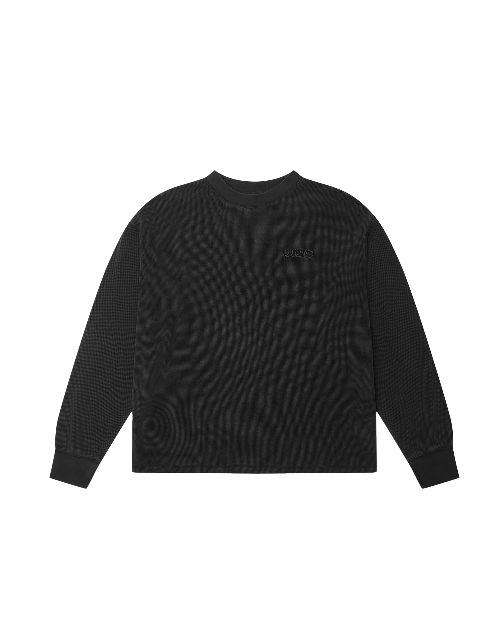 L/S Waffle Tee - Washed Black