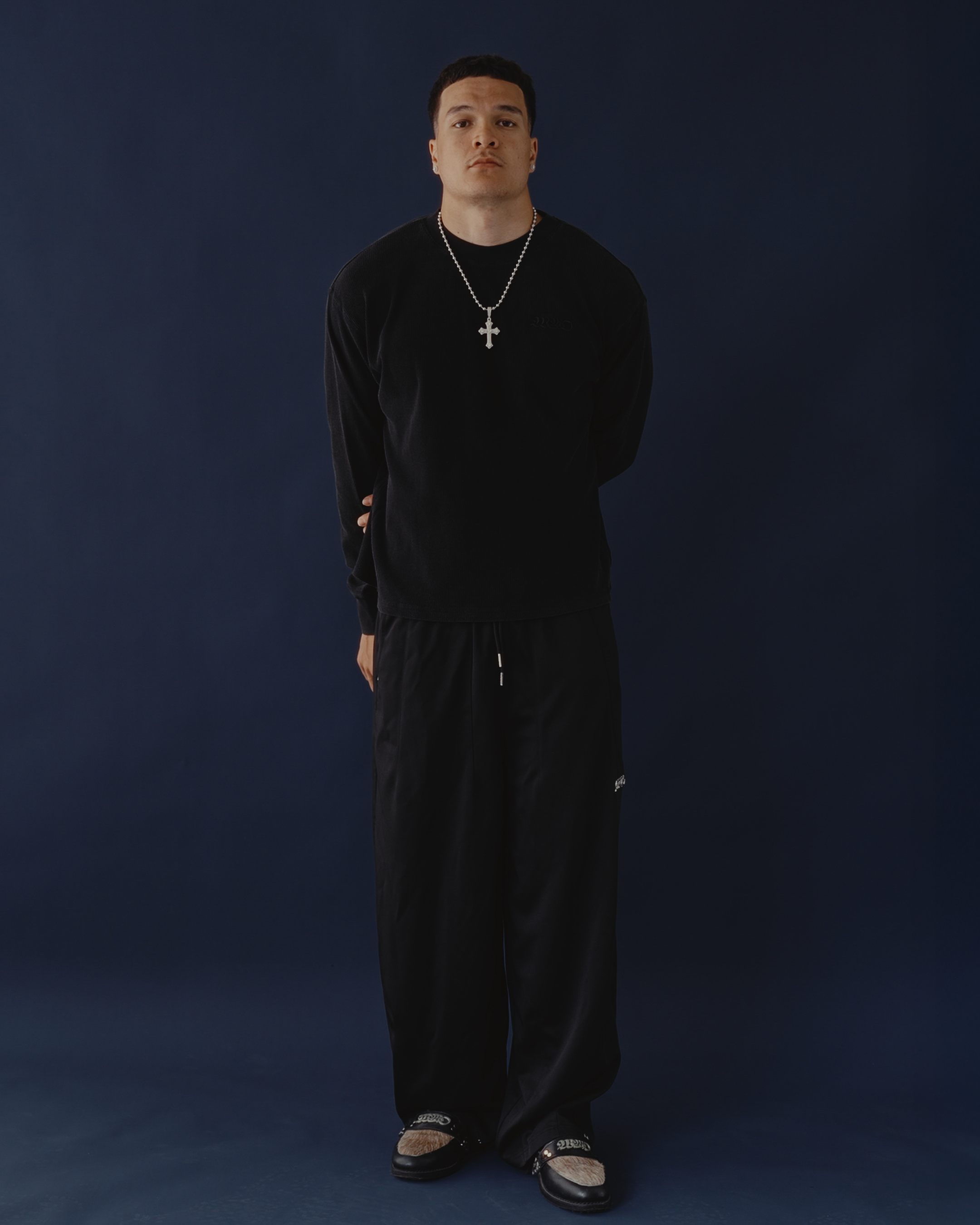 L/S Waffle Tee - Washed Black