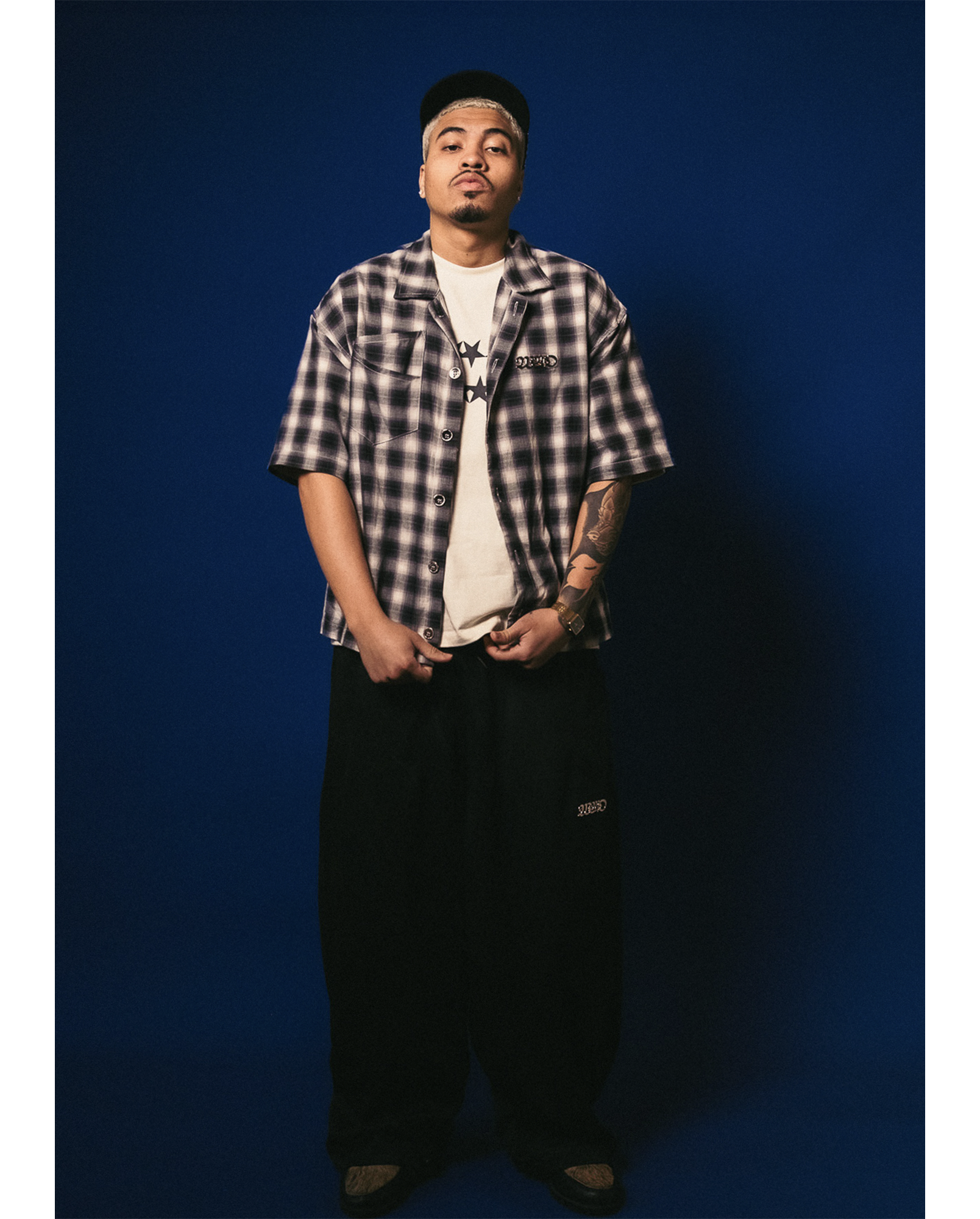 Forged Plaid Shirt - Black