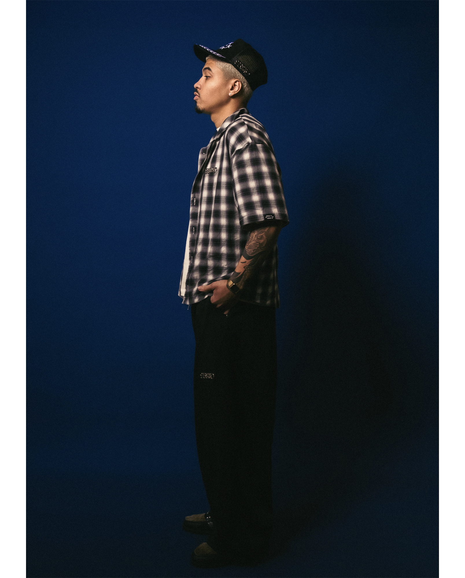 Forged Plaid Shirt - Black