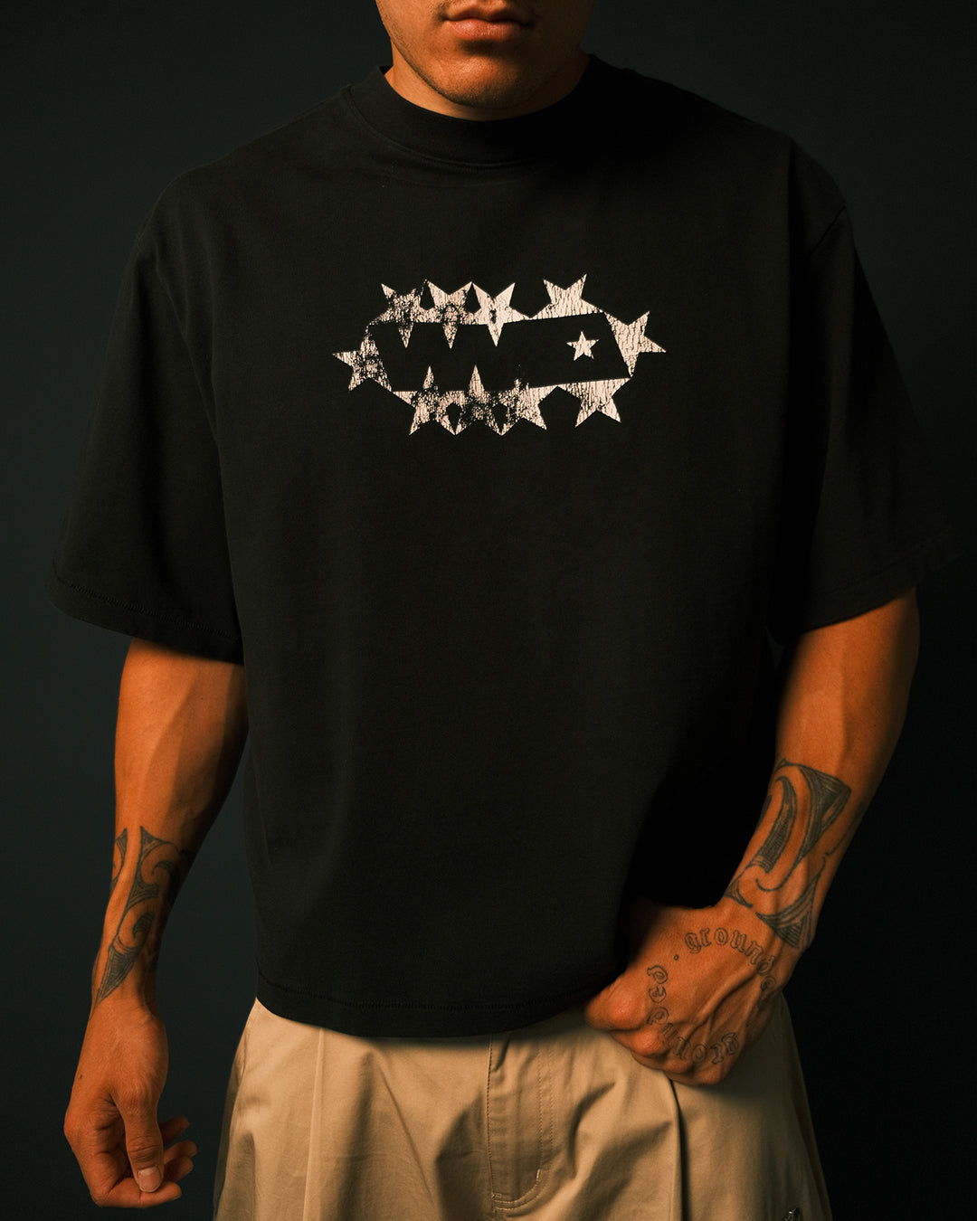 Star Logo Tee - Washed Black