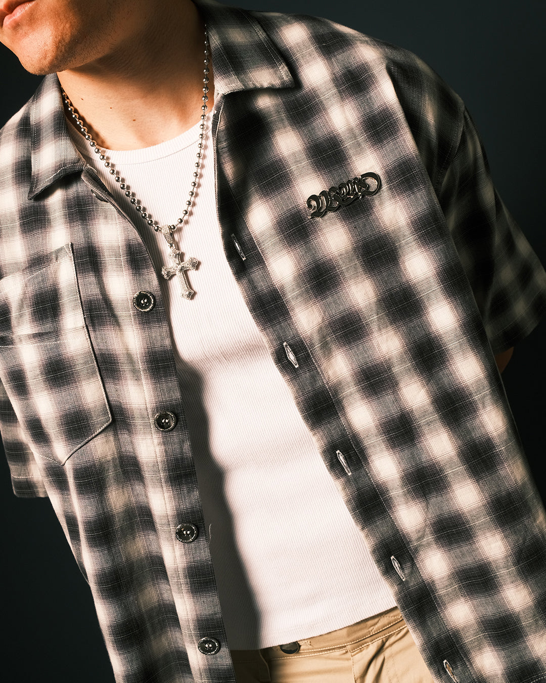 Forged Plaid Shirt - Black