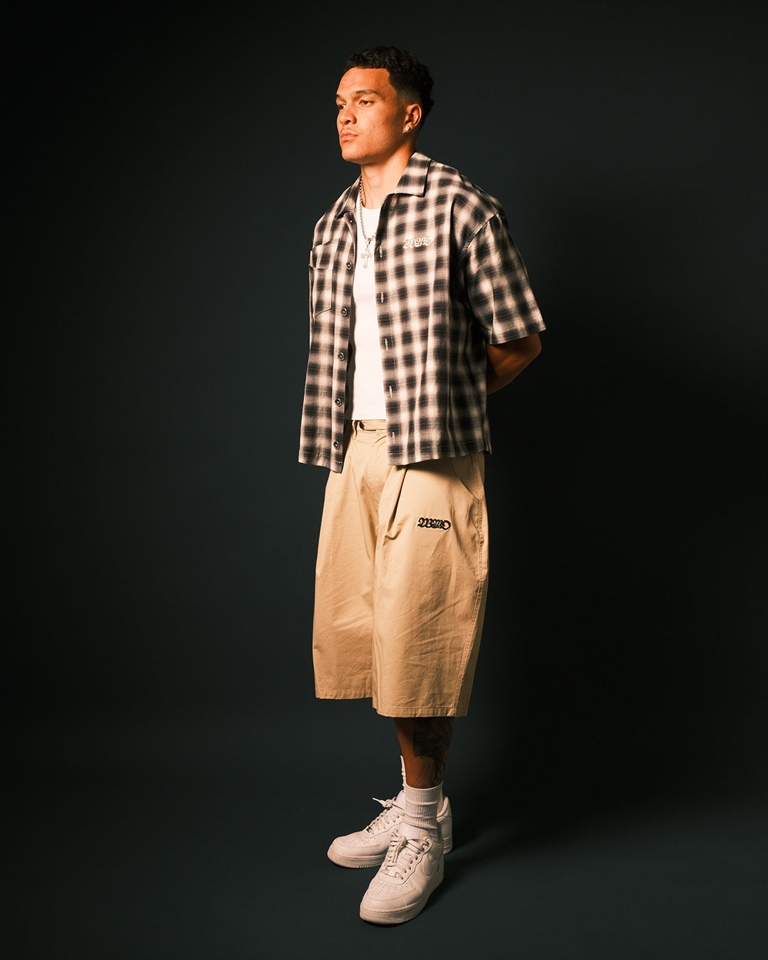 Forged Plaid Shirt - Black