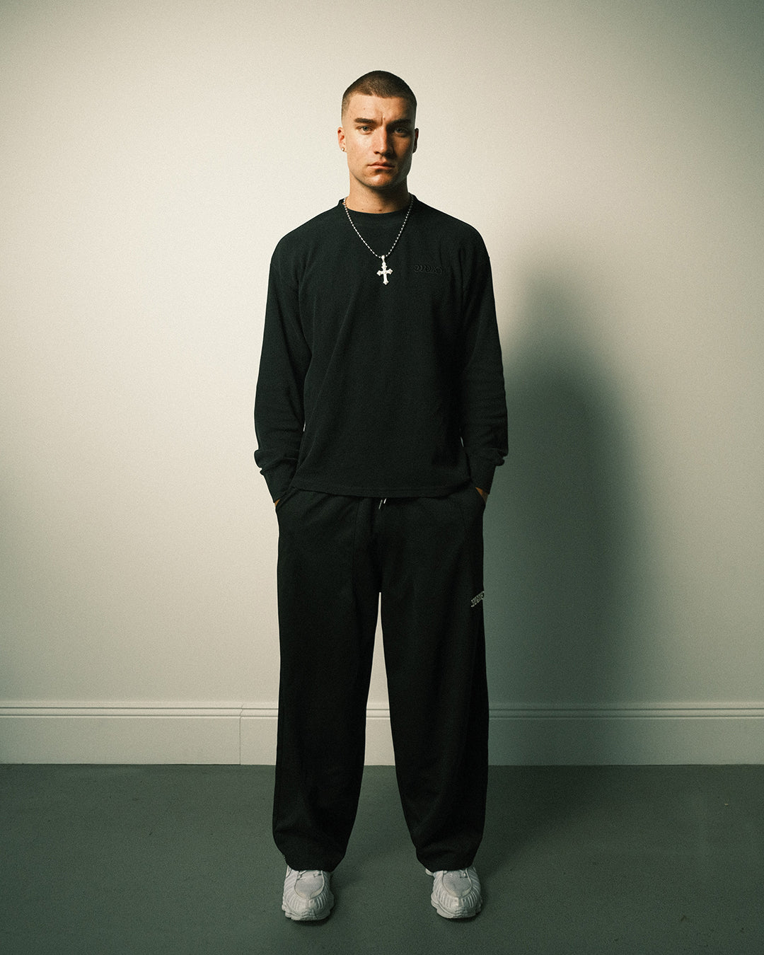 L/S Waffle Tee - Washed Black