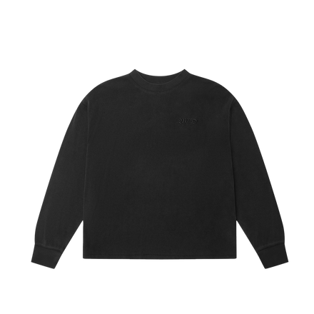 L/S Waffle Tee - Washed Black