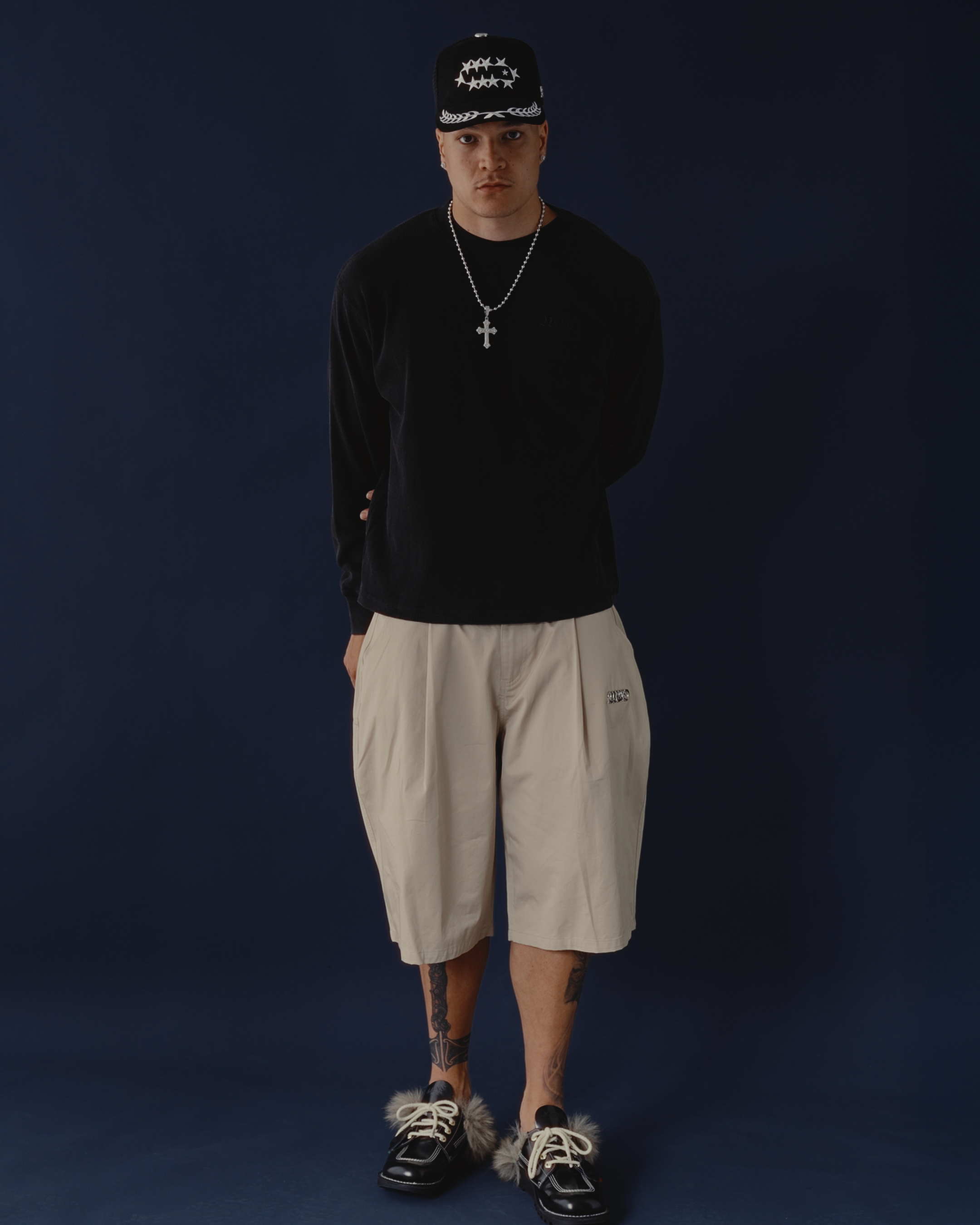 L/S Waffle Tee - Washed Black